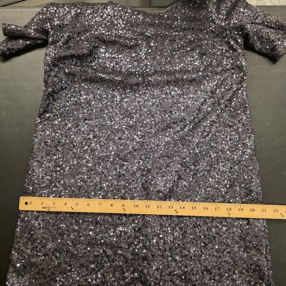 Torrid Dress Womens 00 All Over Sequin Sheath Party Holiday Gray Silver Sz 10 M - Picture 10 of 14